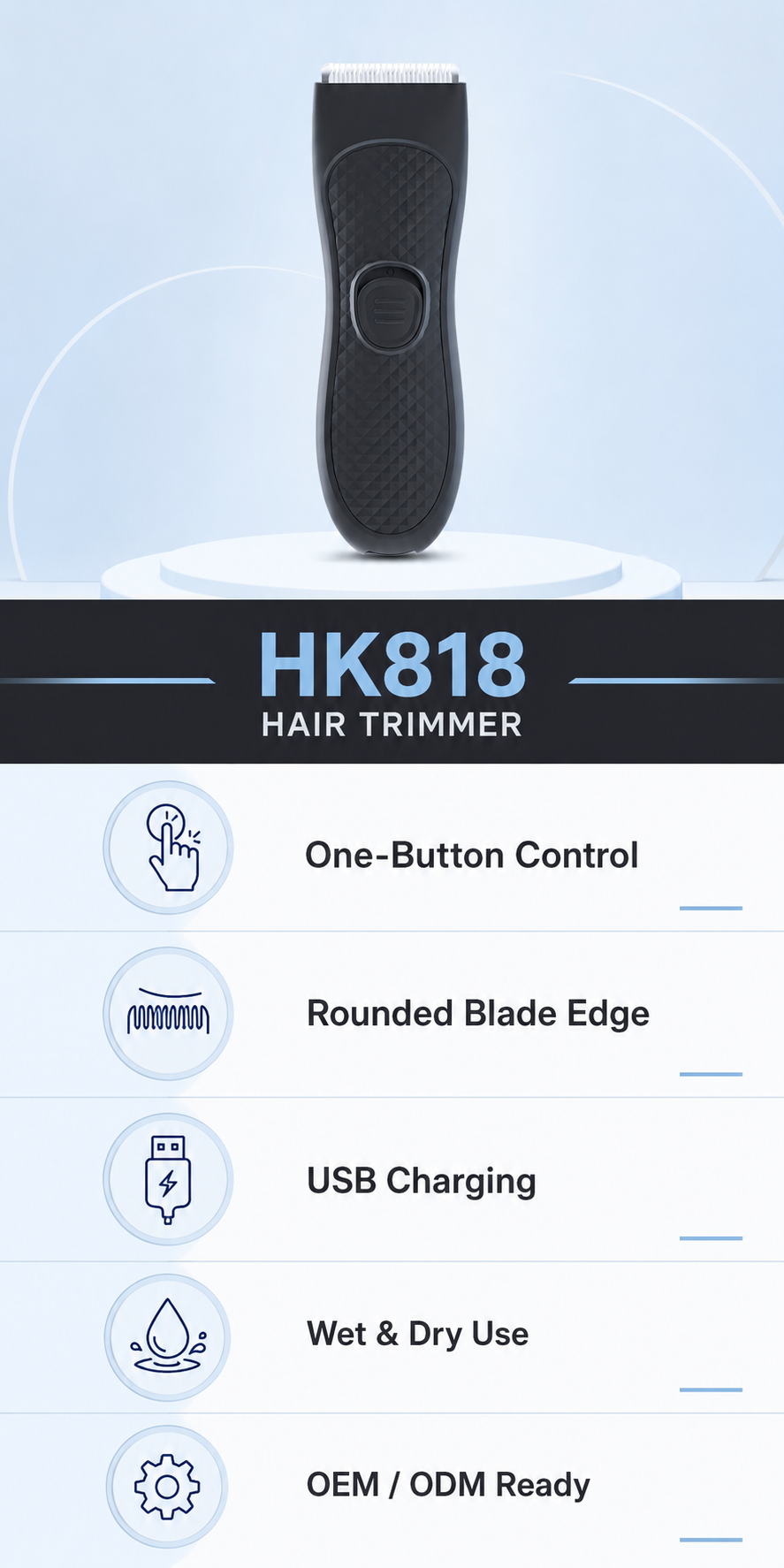 AIMEI HK818 body trimmer OEM product detail image A.